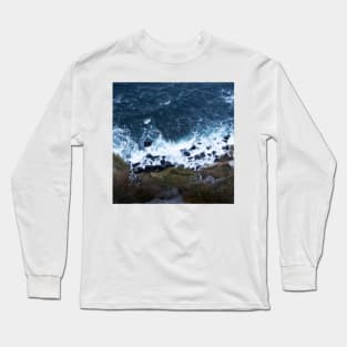 Sea Waves Hitting Shore of Scotland Long Sleeve T-Shirt